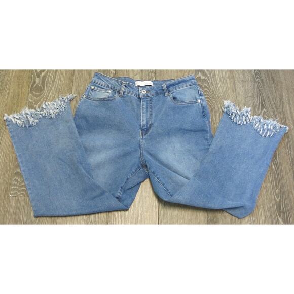 Est 1946 Denim Jeans Embroidered Beads Size 12 Women Highrise Fringe Boho Blue - Picture 4 of 12